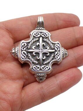 Artisan Sterling Silver Cross Pendant – Bold, Elegant & Handcrafted in Bali